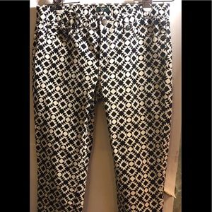 J Crew Stretch Skinny Jean Sz 29 Geometric Pattern